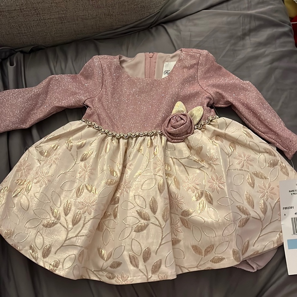 RARE EDITIONS FORMAL BABY DRESS 3-6MO - NWT